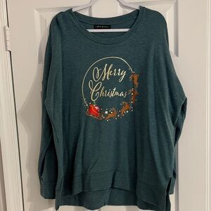 State of Mind Green Merry Christmas Sweatshirt